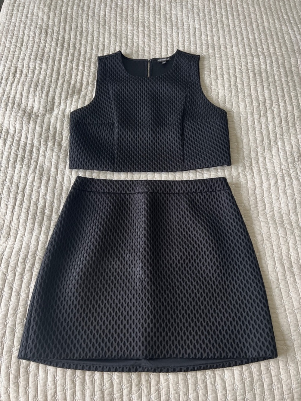 Express Black Top and Skirt Matching Set